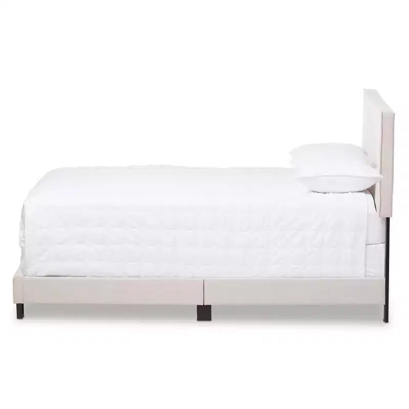 Queen Hampton Modern Bed with Button-Tufted Headboard - Baxton Studio