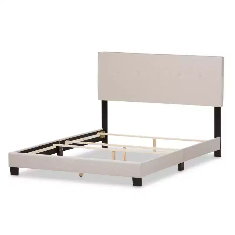 Queen Hampton Modern Bed with Button-Tufted Headboard - Baxton Studio