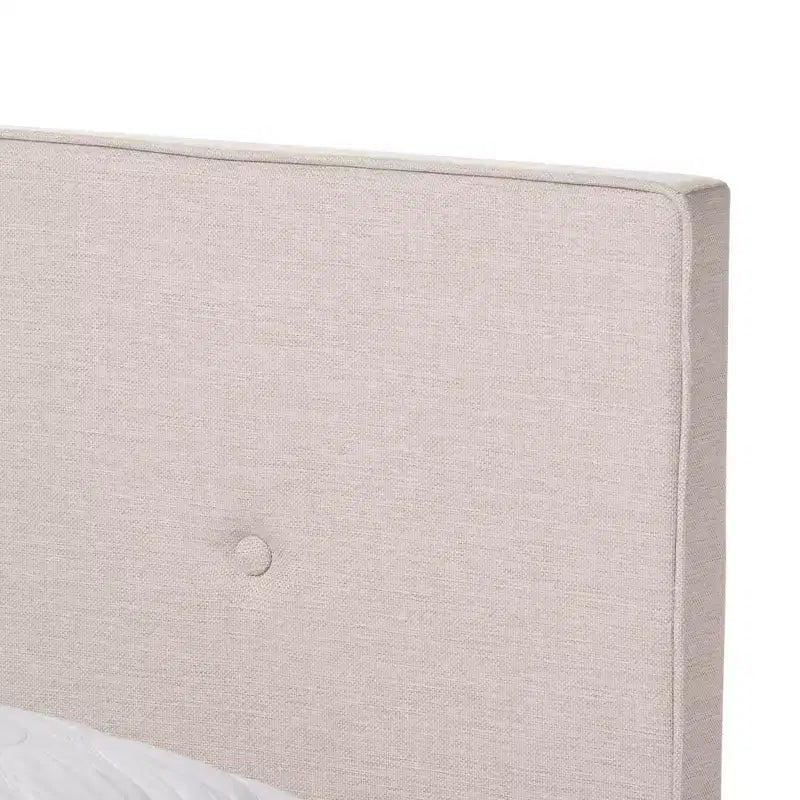 Queen Hampton Modern Bed with Button-Tufted Headboard - Baxton Studio