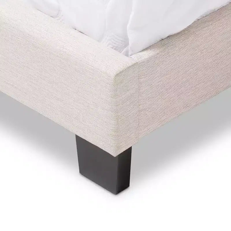 Queen Hampton Modern Bed with Button-Tufted Headboard - Baxton Studio