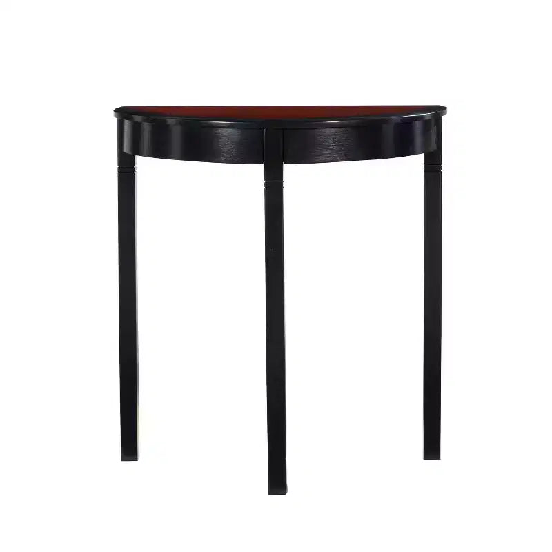 Camden Traditional Wood Demi Lune Console Table Black Cherry - Linon