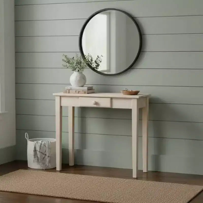 Mission Console Table Unfinished - International Concepts: Solid Parawood, Traditional Design