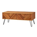 Lifestorey Alexandria Mid Century Modern Rectangular 2 Drawer Coffee Table Oak