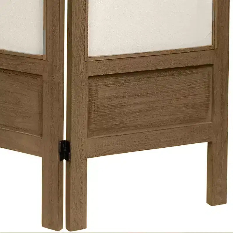 5 1/2 ft. Tall Solid Frame Fabric Room Divider - Burnt Gray (6 Panels): Hardwood, Metal Hinges, No Assembly Required