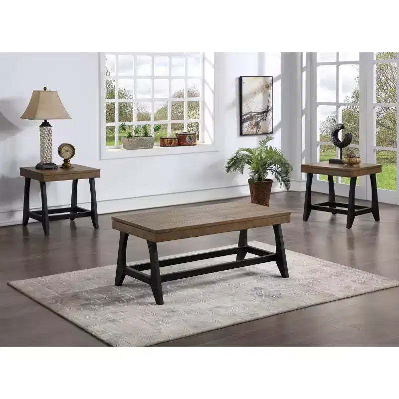 Ralston End Table Caramel/Black - Steve Silver Co.