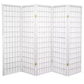 5 ft. Tall Window Pane Shoji Screen - White (5 Panels)