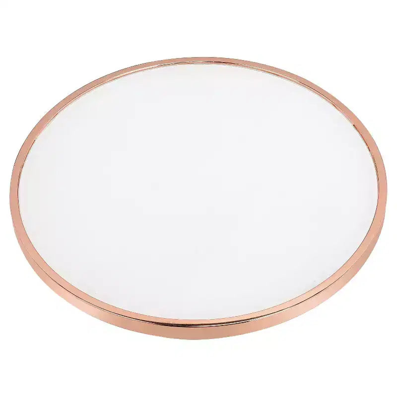 Coffee Table Frosted Rose Gold - Acme Furniture: 18" High, Metal Frame, Non-Slip Glider