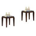 Acme Furniture Docila End Table Walnut: Square Hardwood Frame, Veneer Finish, Living Room Furniture