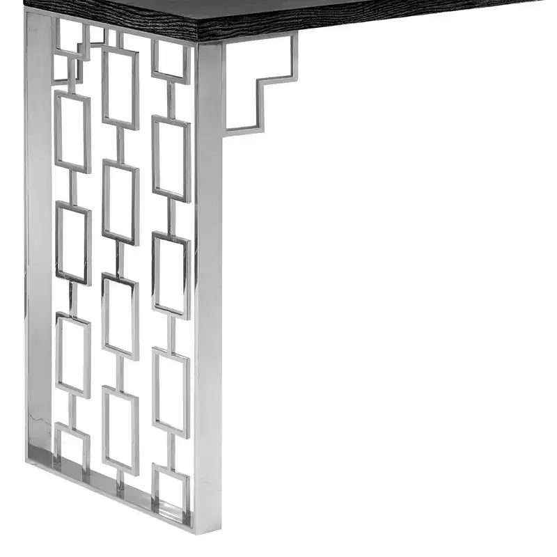 Skyline Rectangular Wood/Metal Console Table Charcoal - Armen Living