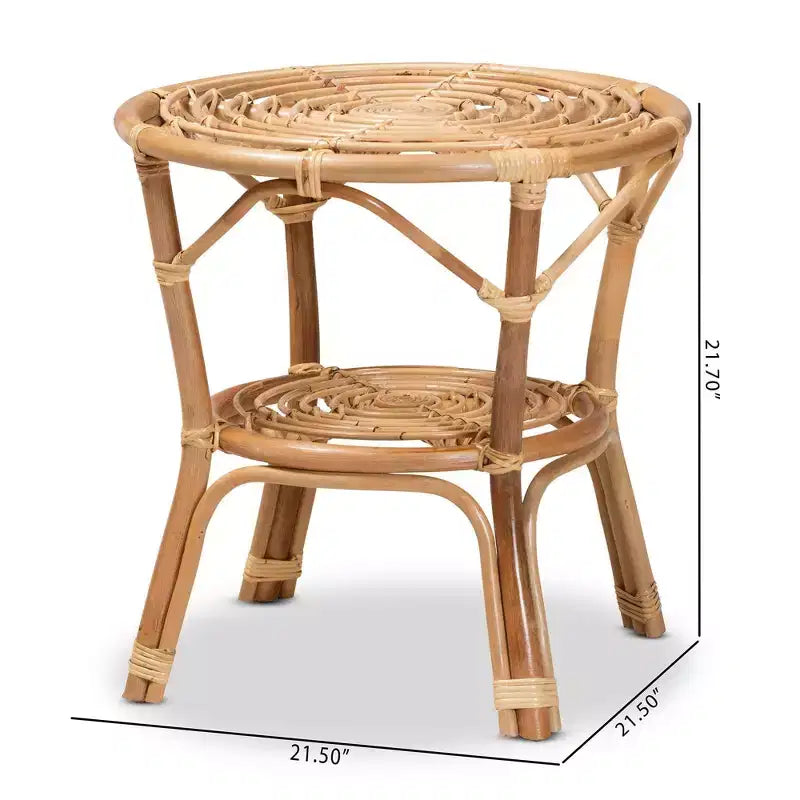 Cariel Rattan Coffee Table Natural/Brown - bali & pari: Indonesian Artisan, No Assembly Required