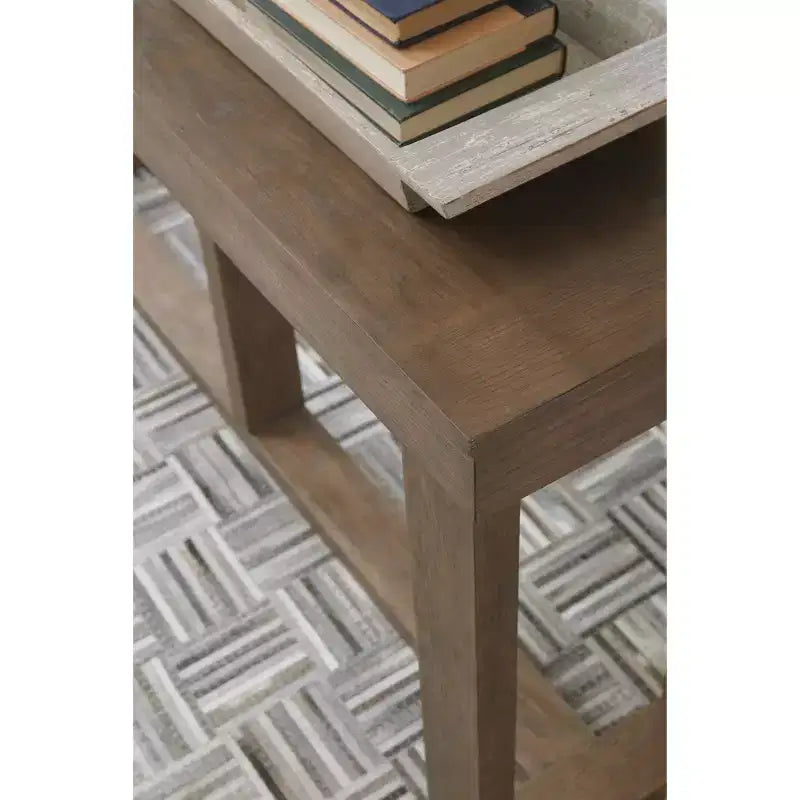 Cariton Sofa/Console Table Gray - Signature Design by Ashley: Plank-Effect, Farmhouse Style