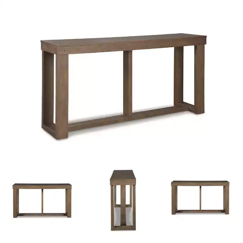 Cariton Sofa/Console Table Gray - Signature Design by Ashley: Plank-Effect, Farmhouse Style
