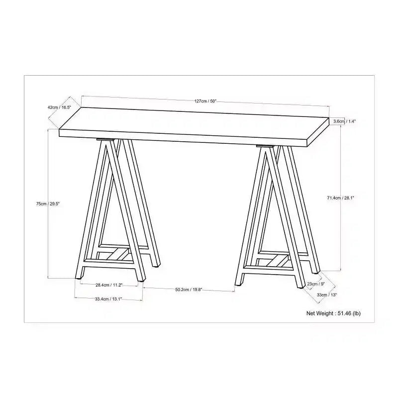 Hawkins Metal/Wood Console Sofa Table Walnut - WyndenHall: Modern Veneer Entryway Furniture with Upholstered Design
