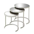 Set of 3 Contemporary Metal Accent Table Silver - Olivia & May