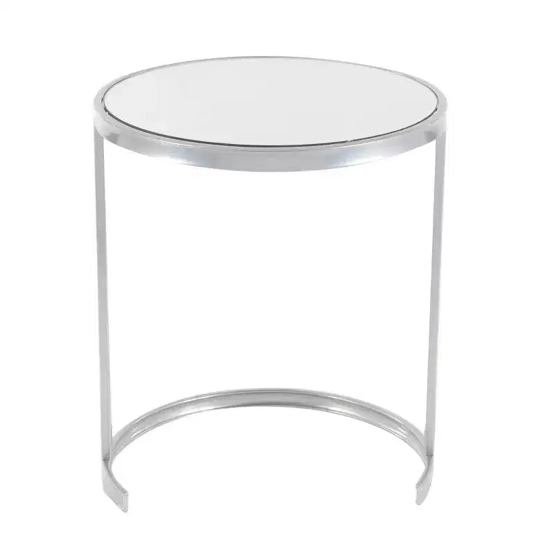 Set of 3 Contemporary Metal Accent Table Silver - Olivia & May