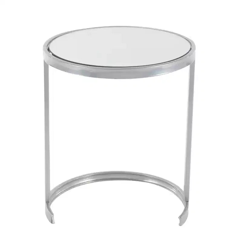 Set of 3 Contemporary Metal Accent Table Silver - Olivia & May