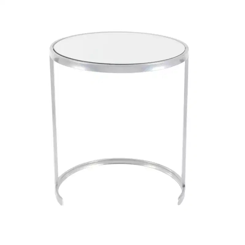 Set of 3 Contemporary Metal Accent Table Silver - Olivia & May