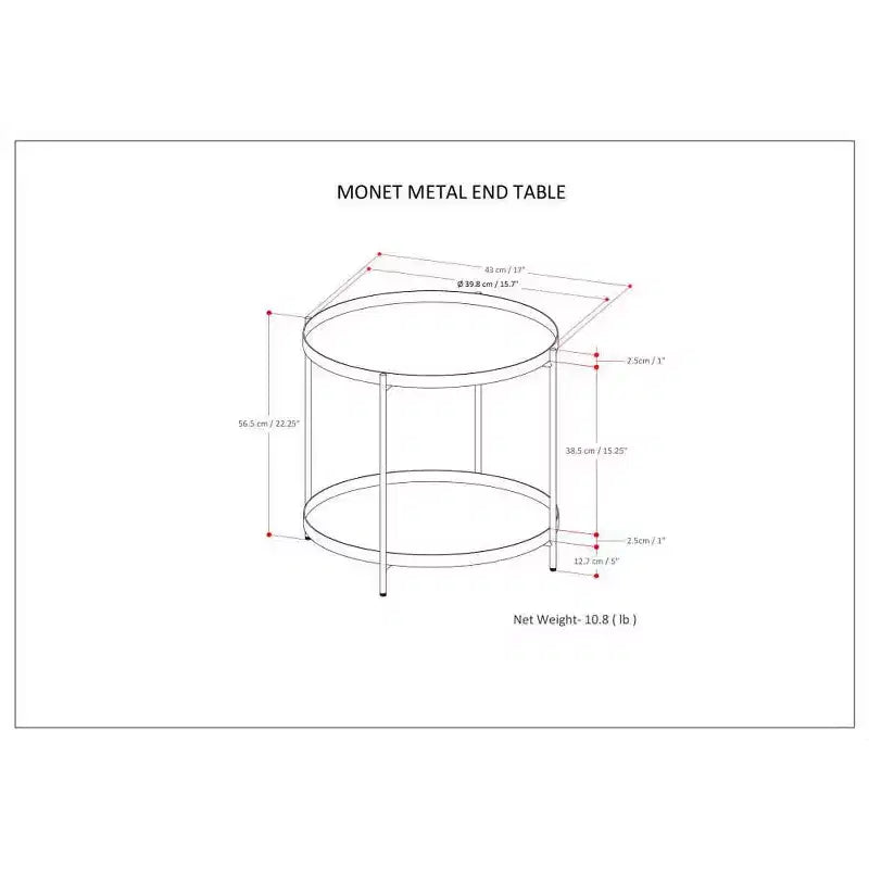 17" Lipton Metal End Table Black - WyndenHall: Industrial Style, Removable Tray, Iron Frame & Shelf