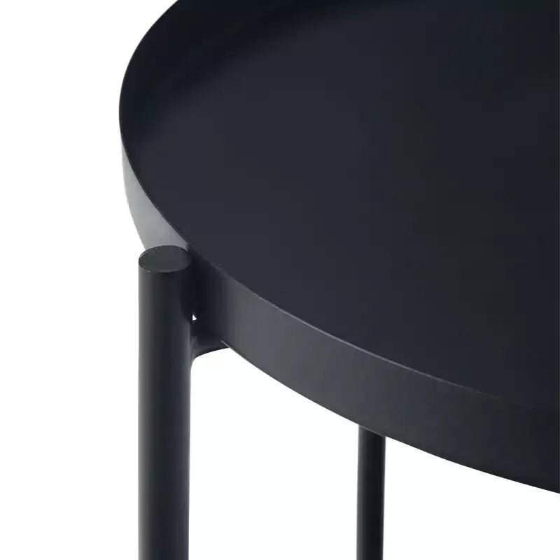 17" Lipton Metal End Table Black - WyndenHall: Industrial Style, Removable Tray, Iron Frame & Shelf