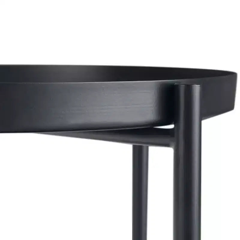 17" Lipton Metal End Table Black - WyndenHall: Industrial Style, Removable Tray, Iron Frame & Shelf