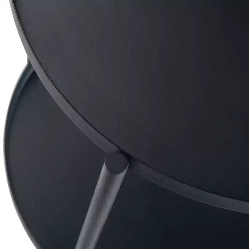 17" Lipton Metal End Table Black - WyndenHall: Industrial Style, Removable Tray, Iron Frame & Shelf