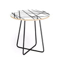 Deny Designs Gabriela Fuente Architecture Side Round Table Black: Modern Stain-Resistant, Wood Composite Top, Steel Frame