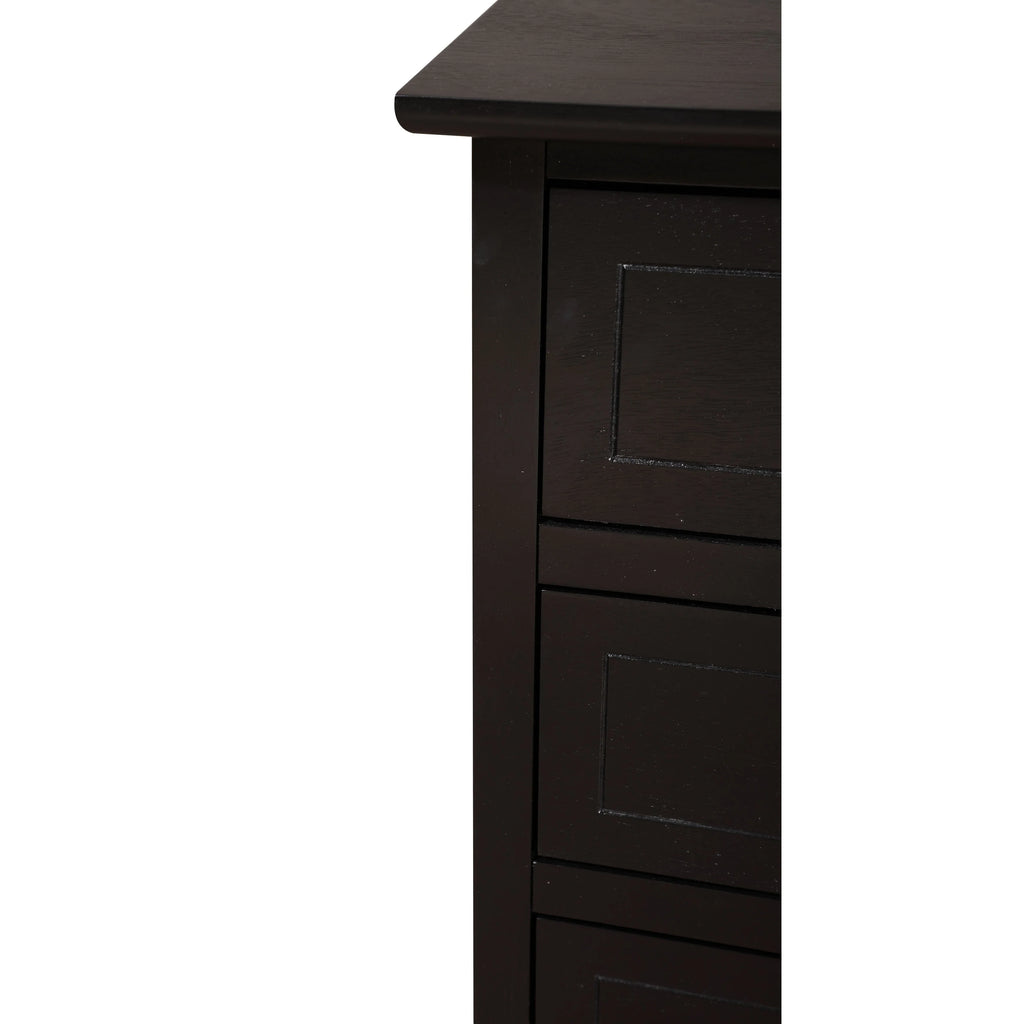 Table de chevet Daniel de style transitionnel en bois, à 3 tiroirs