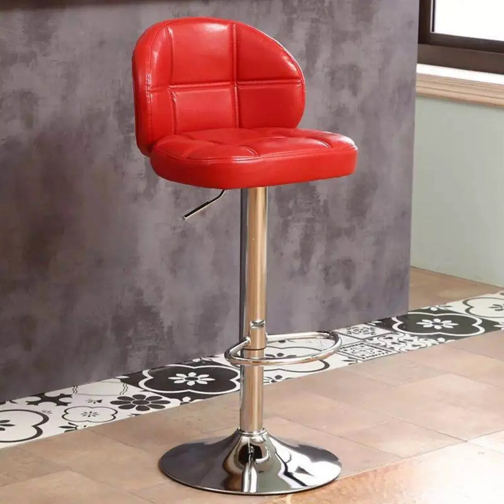 Tabouret de bar réglable pivotant en cuir contemporain