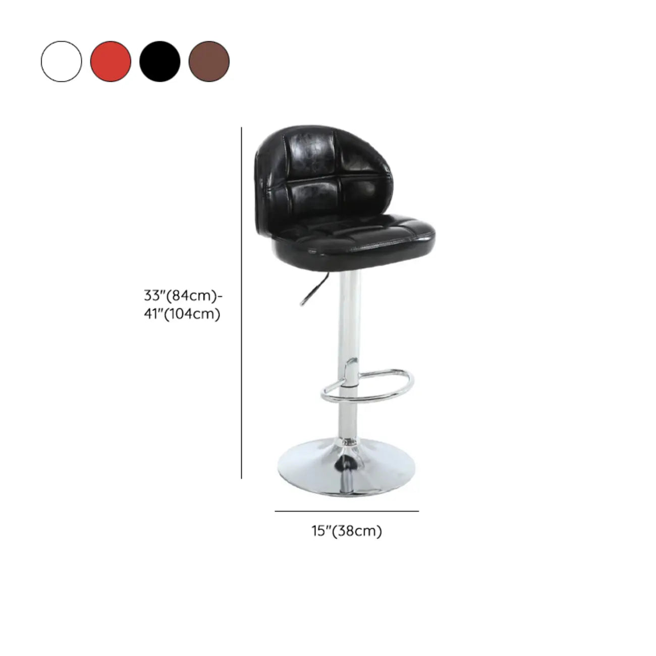 Tabouret de bar réglable pivotant en cuir contemporain