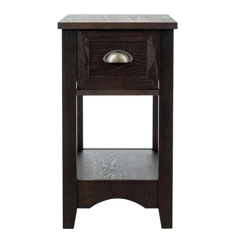 Gymax Lot de 2 Tables d'appoint Contemporaines Compactes avec Tiroir - 13" X 22" X 23" (L x l x H)