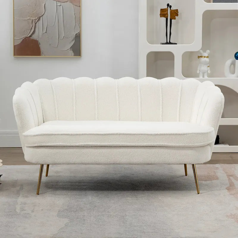 Causeuse rembourrée de style moderne du milieu du siècle, 59 W