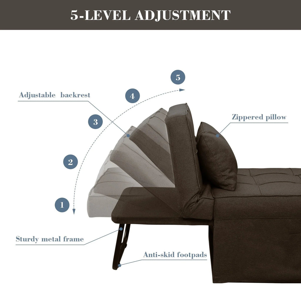 Canapé convertible Lit d'appoint Fauteuil-lit Canapé pliant Pouf Fauteuils inclinables pour le salon