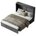 Lit escamotable Mixoy Murphy avec matelas pliable, lit-armoire cube moderne avec tiroir de rangement et station de recharge USB