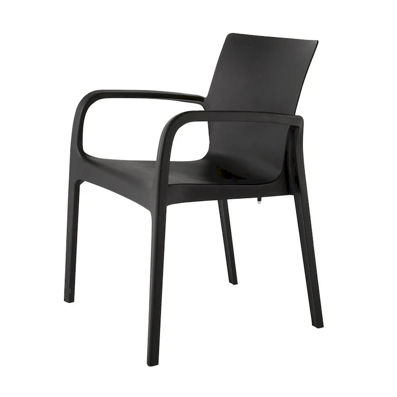Fauteuil de salle à manger empilable toutes saisons Alissa en résine, lot de 2