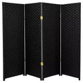 4 ft. Tall Woven Fiber Room Divider (4 Panels) - Oriental Furniture