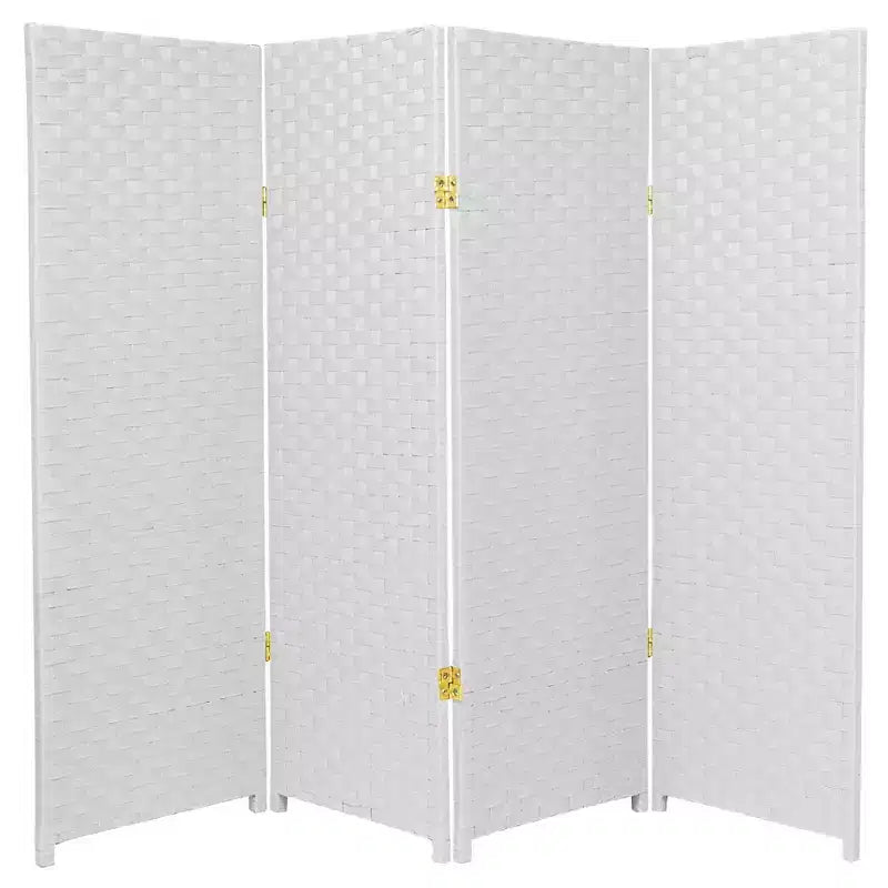 Paravent en fibres tressées de 1,20 m de haut (4 panneaux) - Oriental Furniture