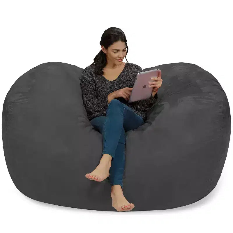6' Large Bean Bag Lounger with Memory Foam Filling and Washable Cover - Relax Sacks