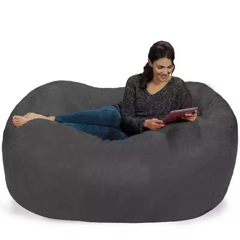 6' Large Bean Bag Lounger with Memory Foam Filling and Washable Cover - Relax Sacks