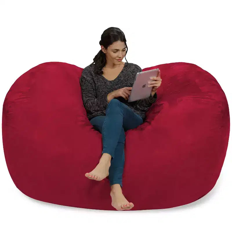 6' Large Bean Bag Lounger with Memory Foam Filling and Washable Cover - Relax Sacks