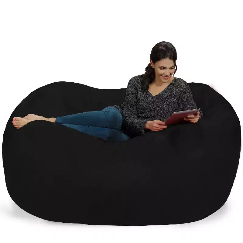 6' Large Bean Bag Lounger with Memory Foam Filling and Washable Cover - Relax Sacks