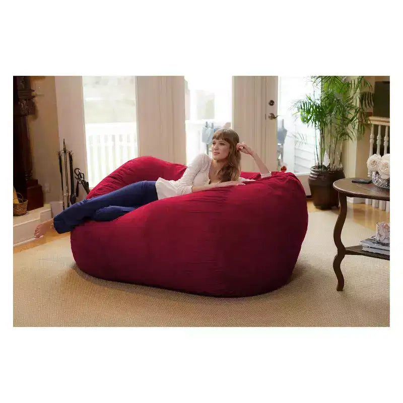 6' Large Bean Bag Lounger with Memory Foam Filling and Washable Cover - Relax Sacks