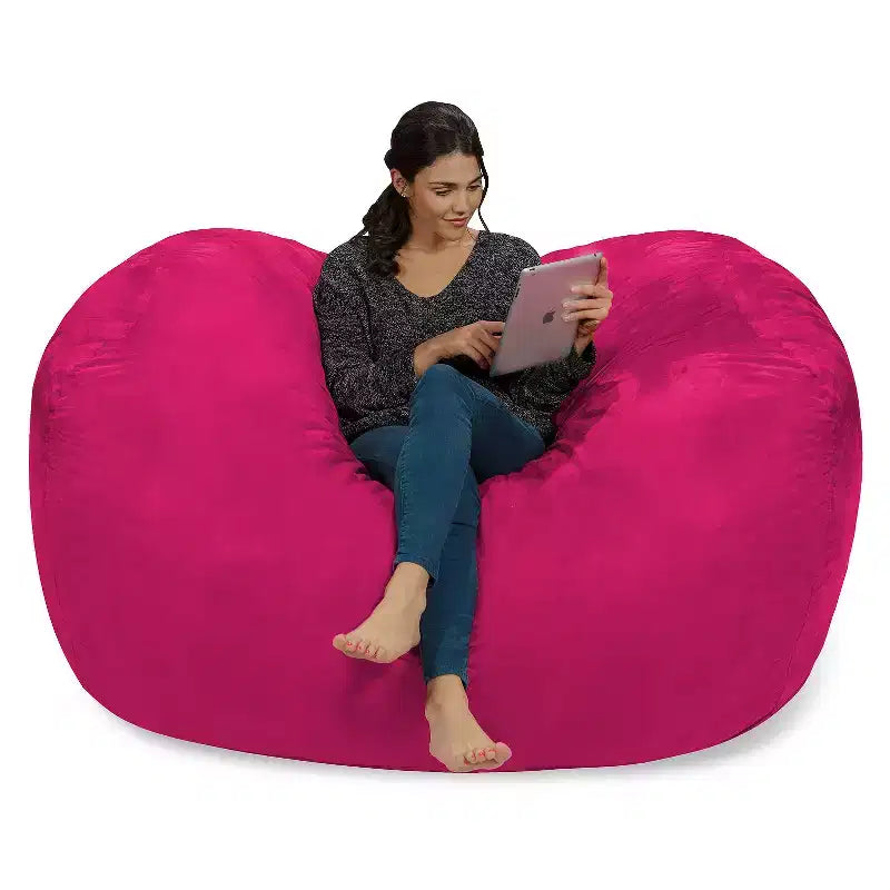 6' Large Bean Bag Lounger with Memory Foam Filling and Washable Cover - Relax Sacks