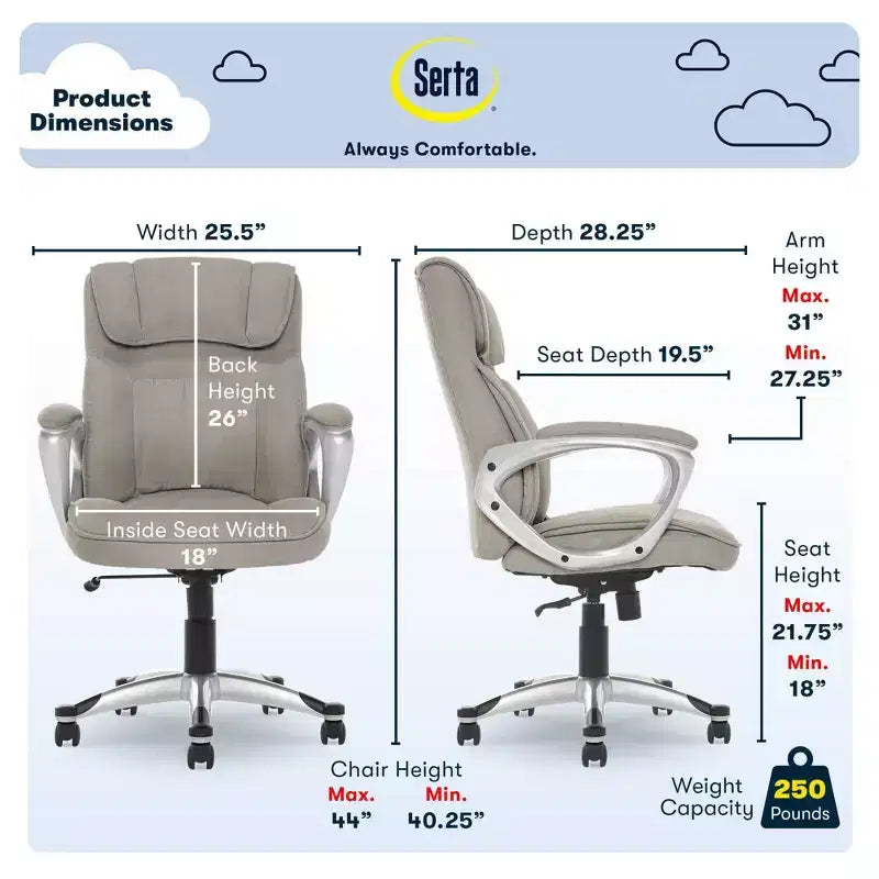 Serta Fabric Executive Chair