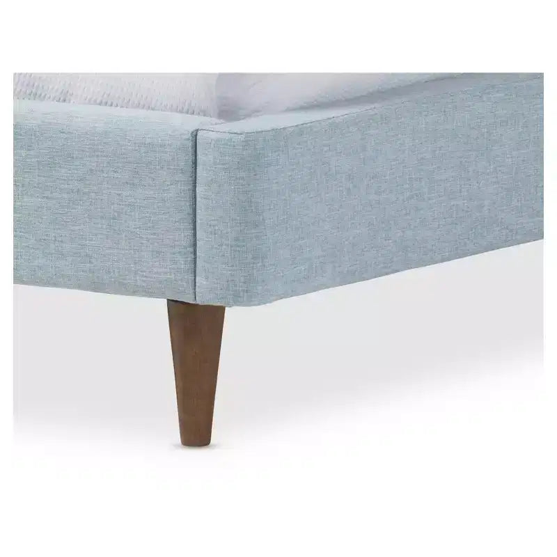 Hannah Mid - Century Modern Fabric Platform Bed - Queen - Baxton Studio