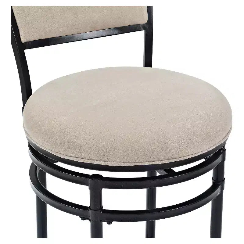 Rachel Swivel Barstool Black with Cushion - Crosley
