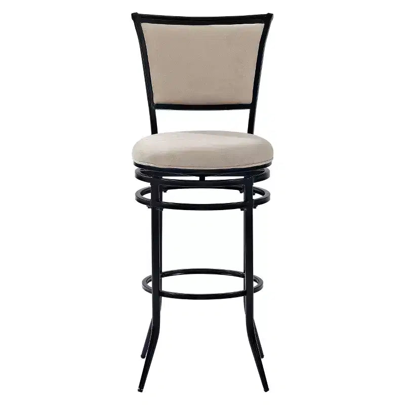 Rachel Swivel Barstool Black with Cushion - Crosley