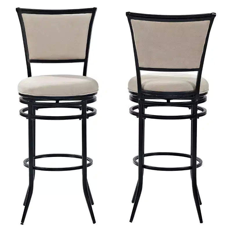 Rachel Swivel Barstool Black with Cushion - Crosley