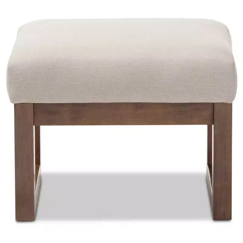 Yashiya Mid - Century Retro Modern Fabric Upholstered Ottoman Stool - Baxton Studio
