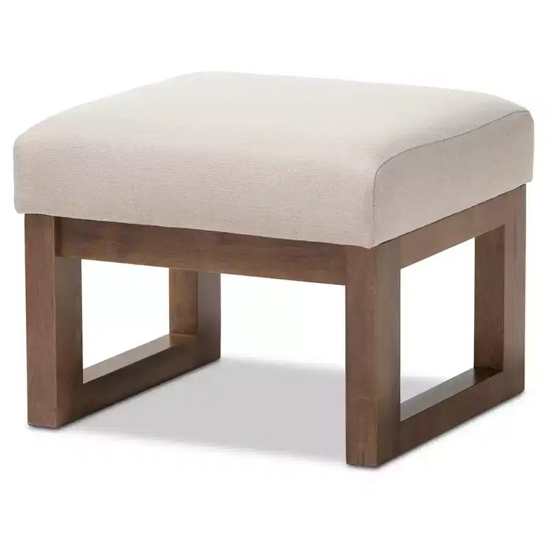 Yashiya Mid - Century Retro Modern Fabric Upholstered Ottoman Stool - Baxton Studio
