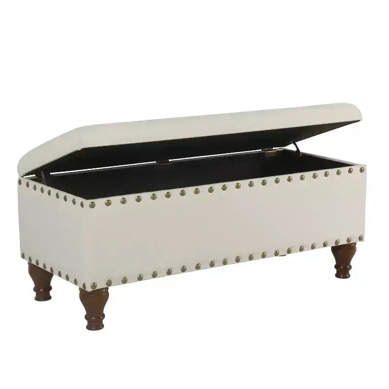 Large Storage Bench with Nailhead Trim - HomePop